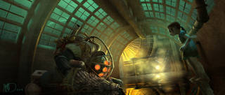 Illustration for article titled La pelĂcula cancelada de Bioshock tenĂa este fabuloso aspecto